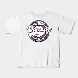 Bergen Norway vintage logo Kids T-Shirt